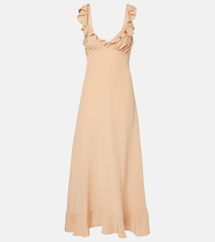 chloé ruffled silk crêpe de chine maxi dress