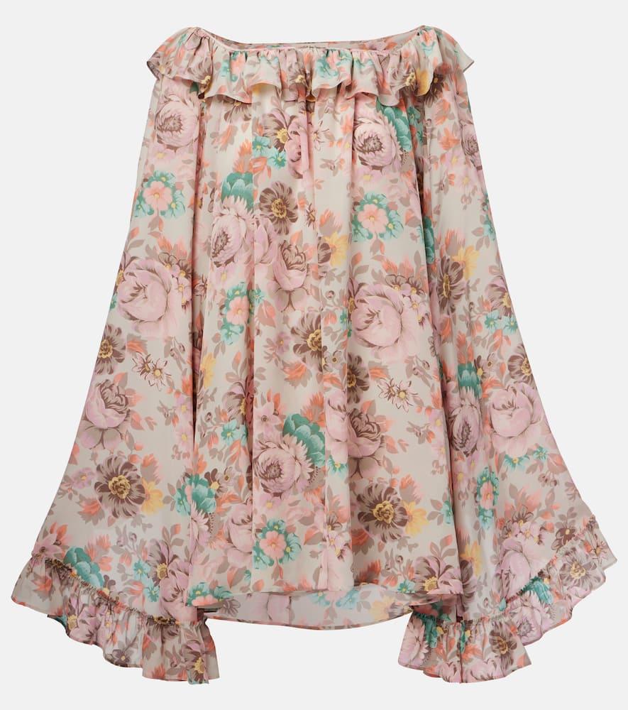 chloé ruffled silk crêpe de chine minidress