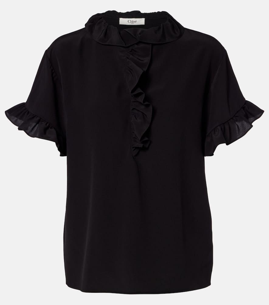 chloé ruffled silk crêpe de chine top