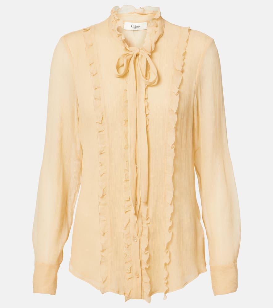 chloé ruffled silk crêpon blouse
