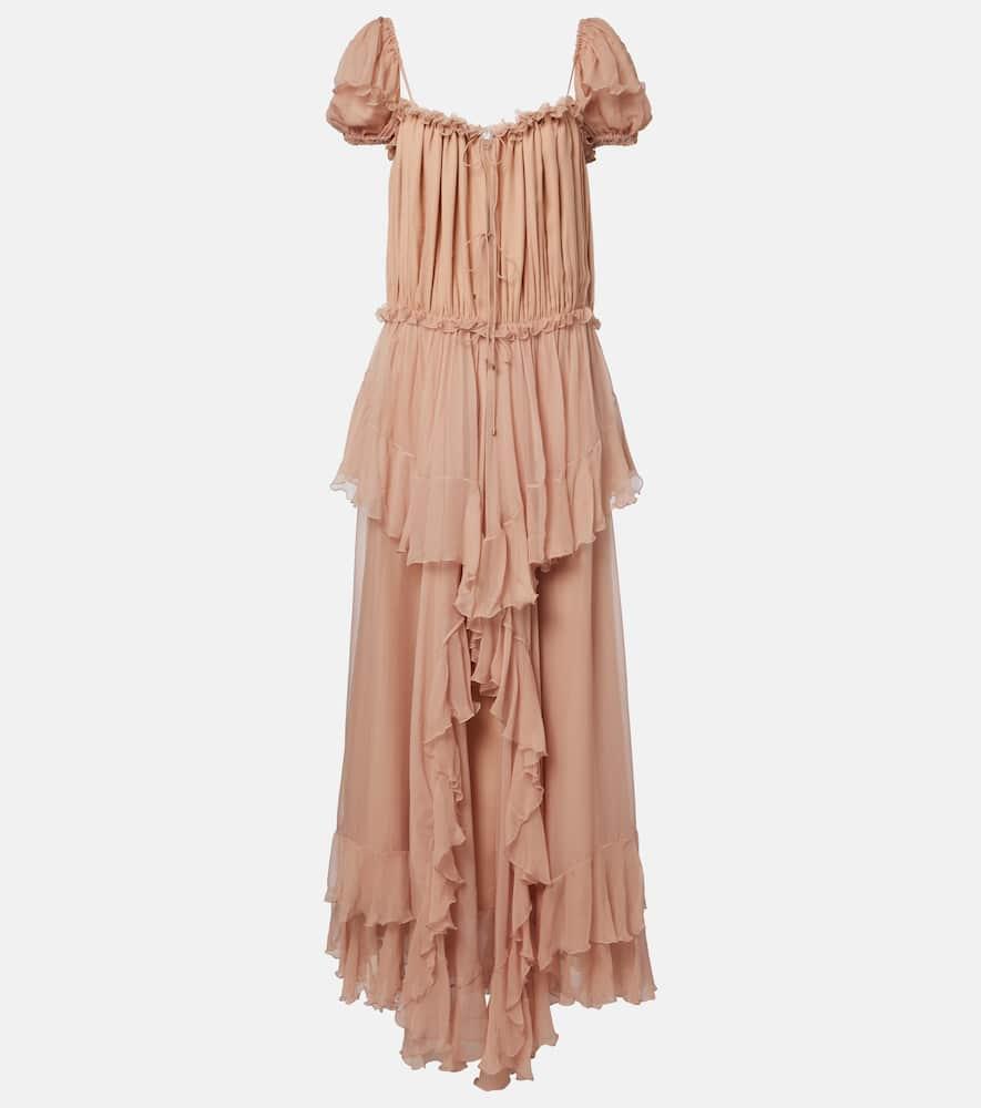 chloé ruffled silk gown