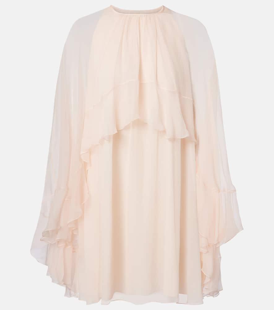 chloé ruffled silk minidress