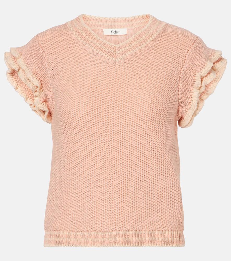 chloé ruffled wool top