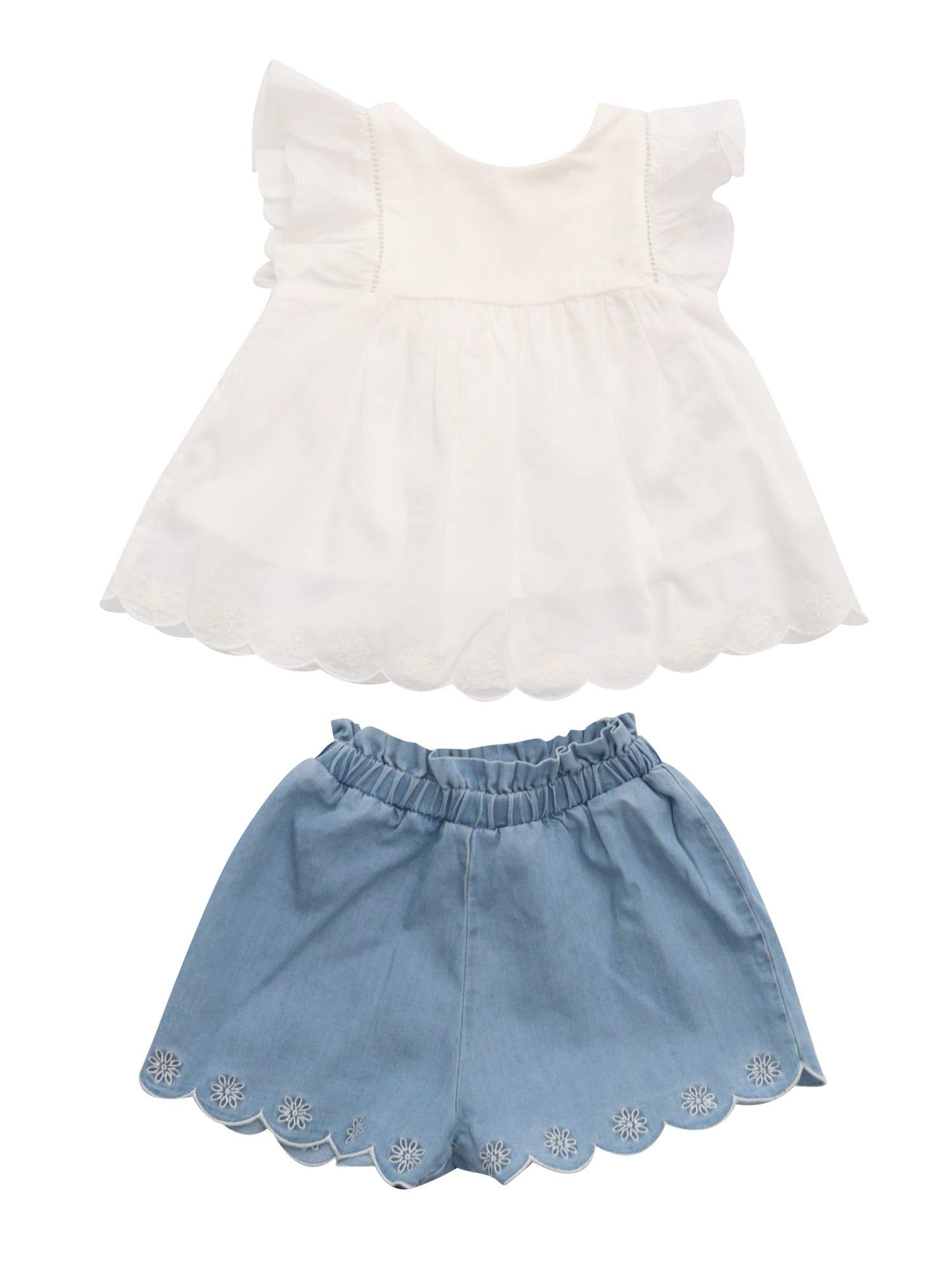chloé shorts+shirt