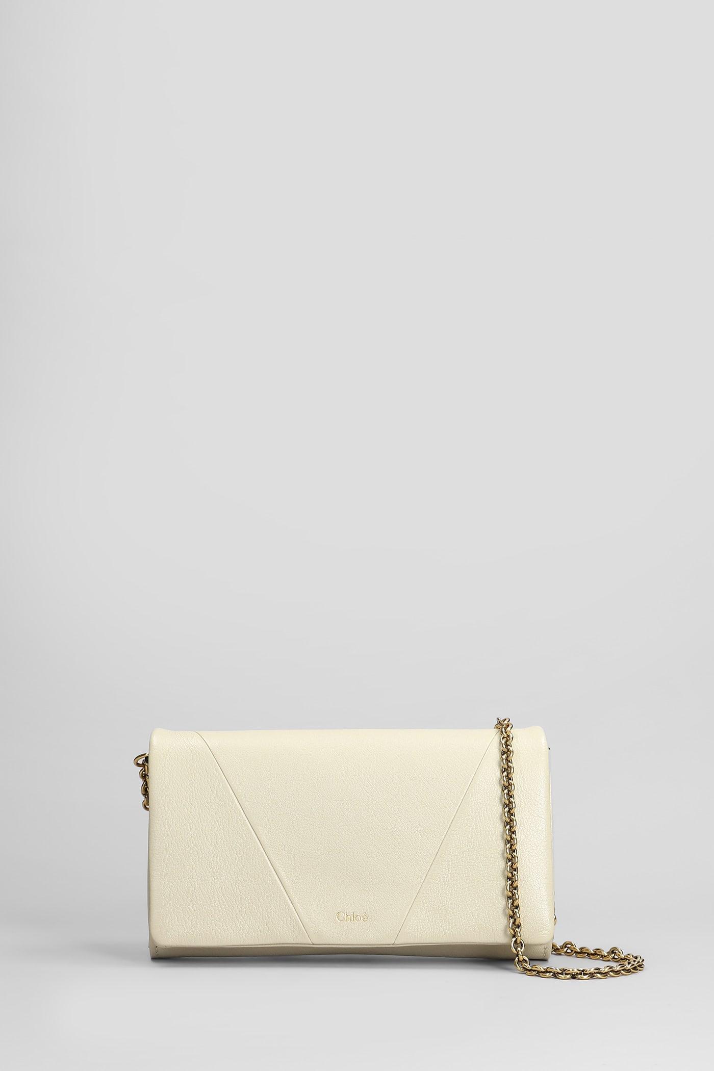 chloé shoulder bag in beige leather