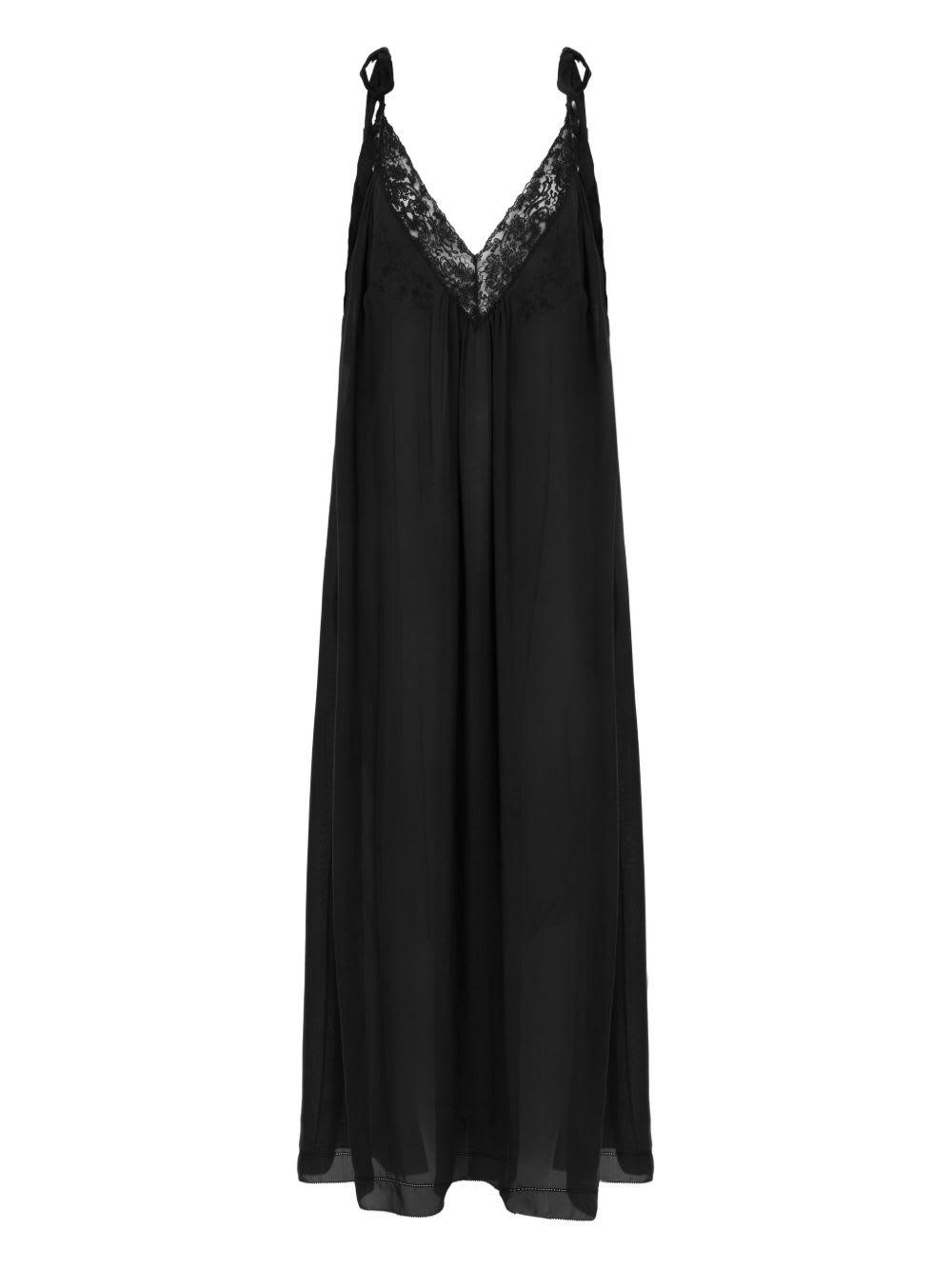 chloé silk and lace long dress