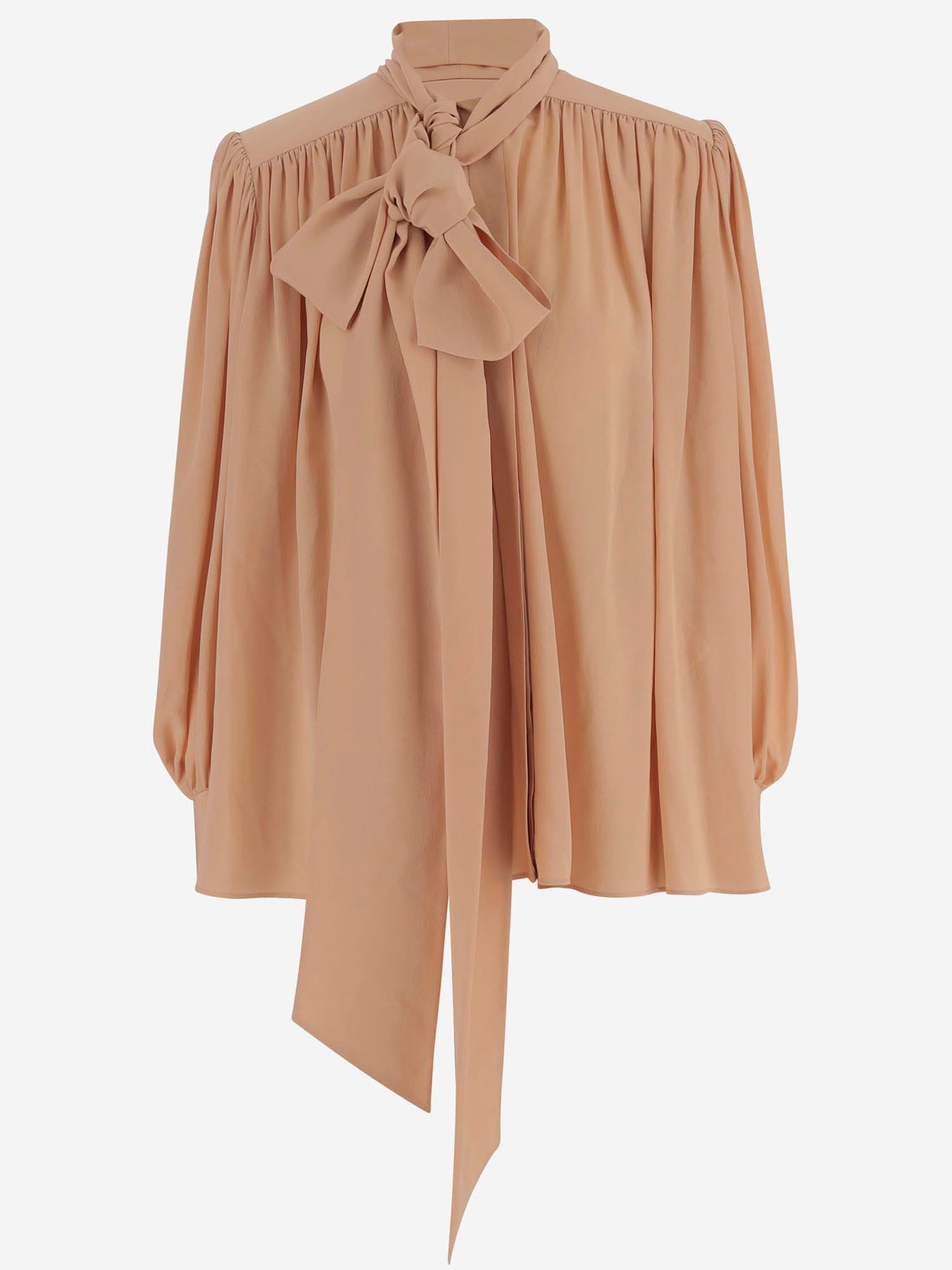 chloé silk blouse with bow at the neck