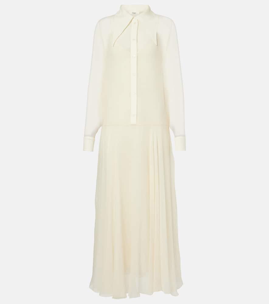 chloé silk chiffon shirt dress