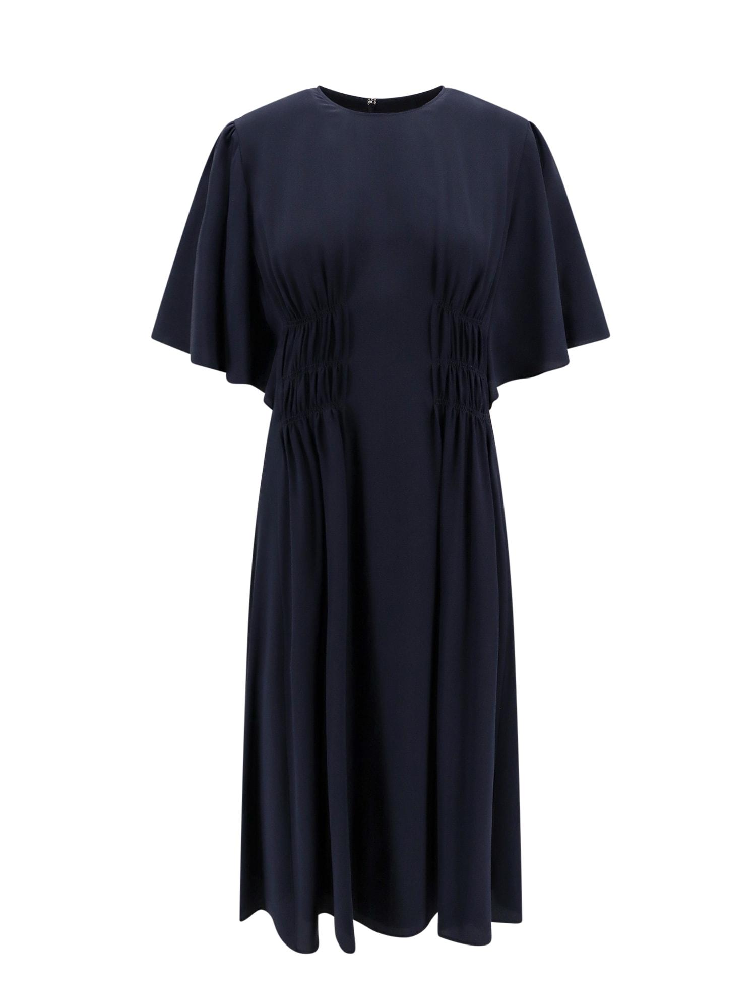 chloé silk dress with frontal drapery