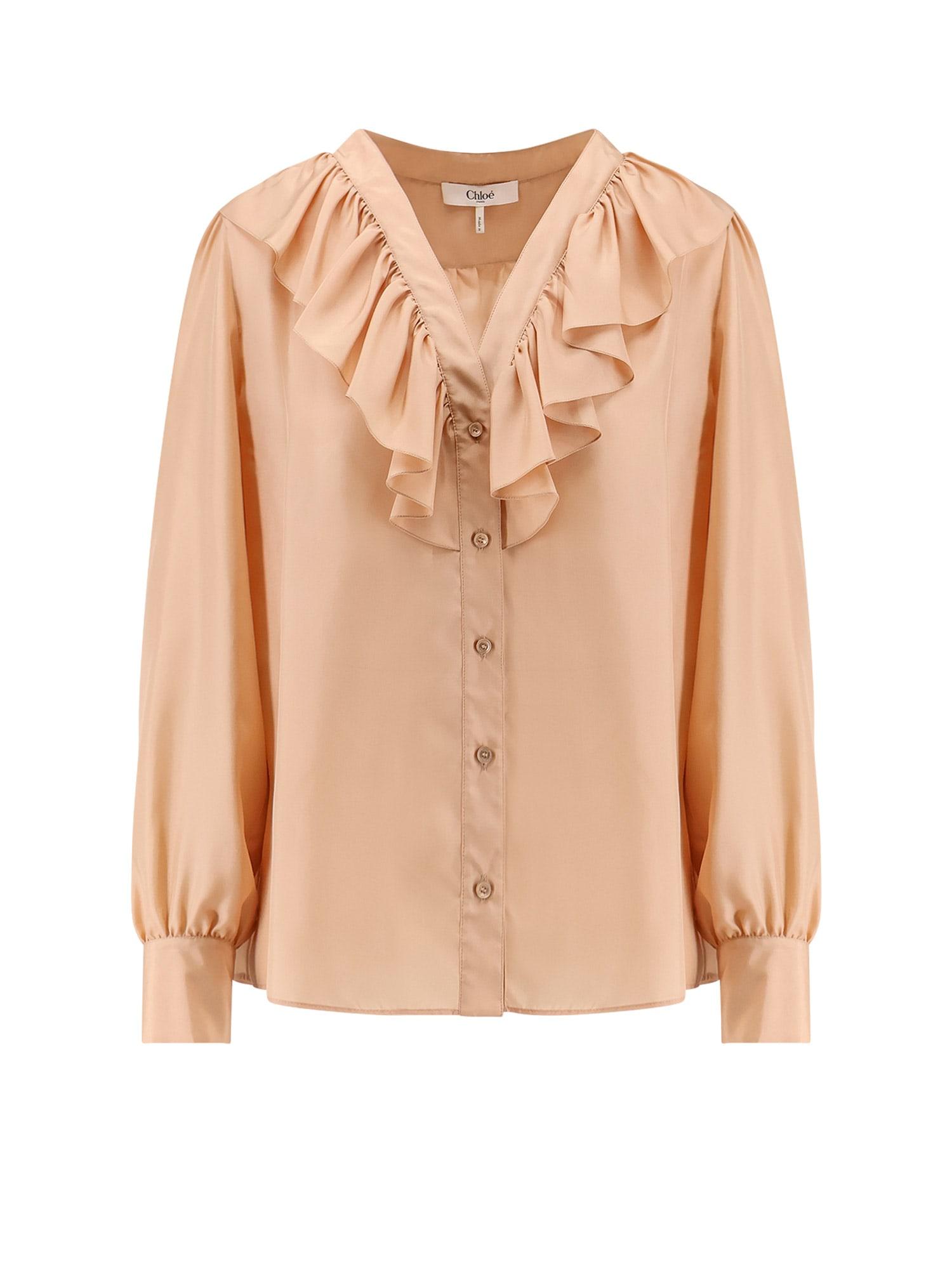 chloé silk shirt with rouches