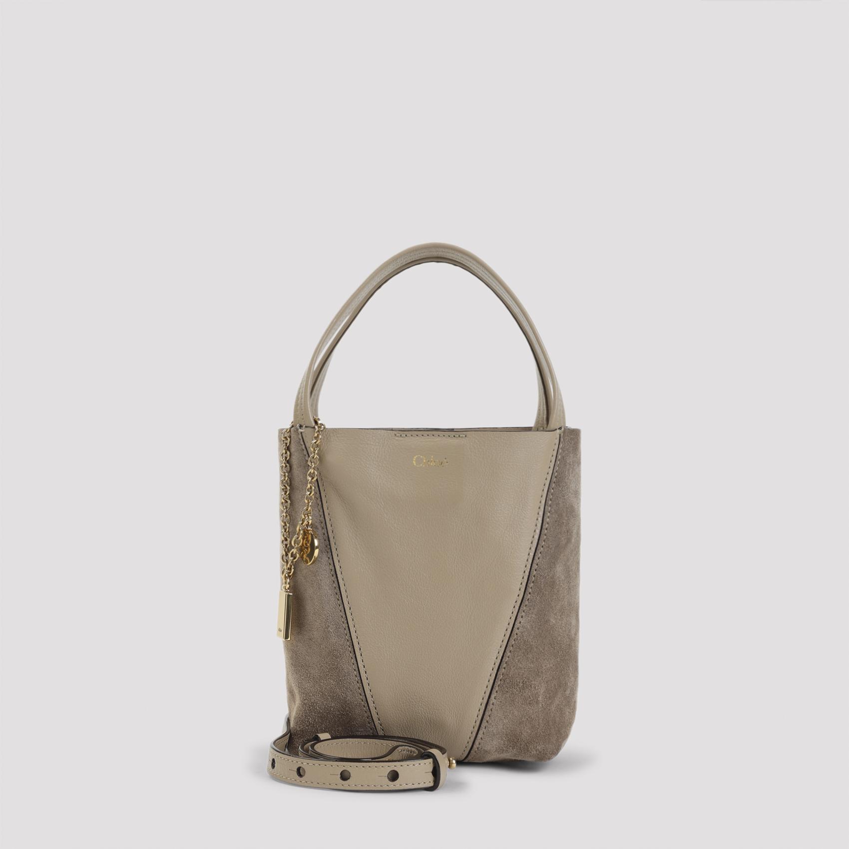chloé spin bag brown buffalo leather calf - women