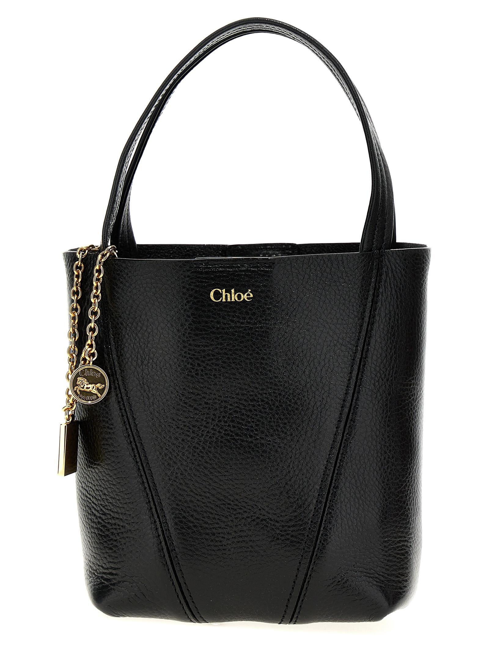 chloé spin handbag black cotton hand bags - women