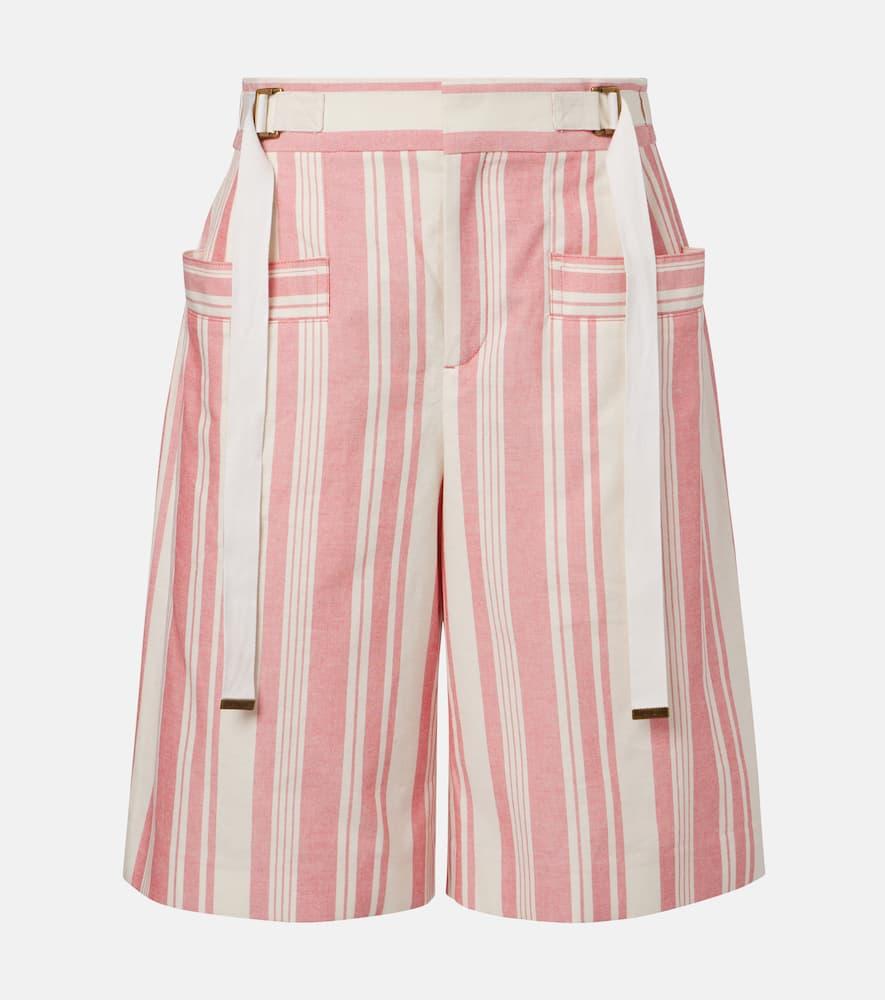 chloé striped cotton bermuda shorts