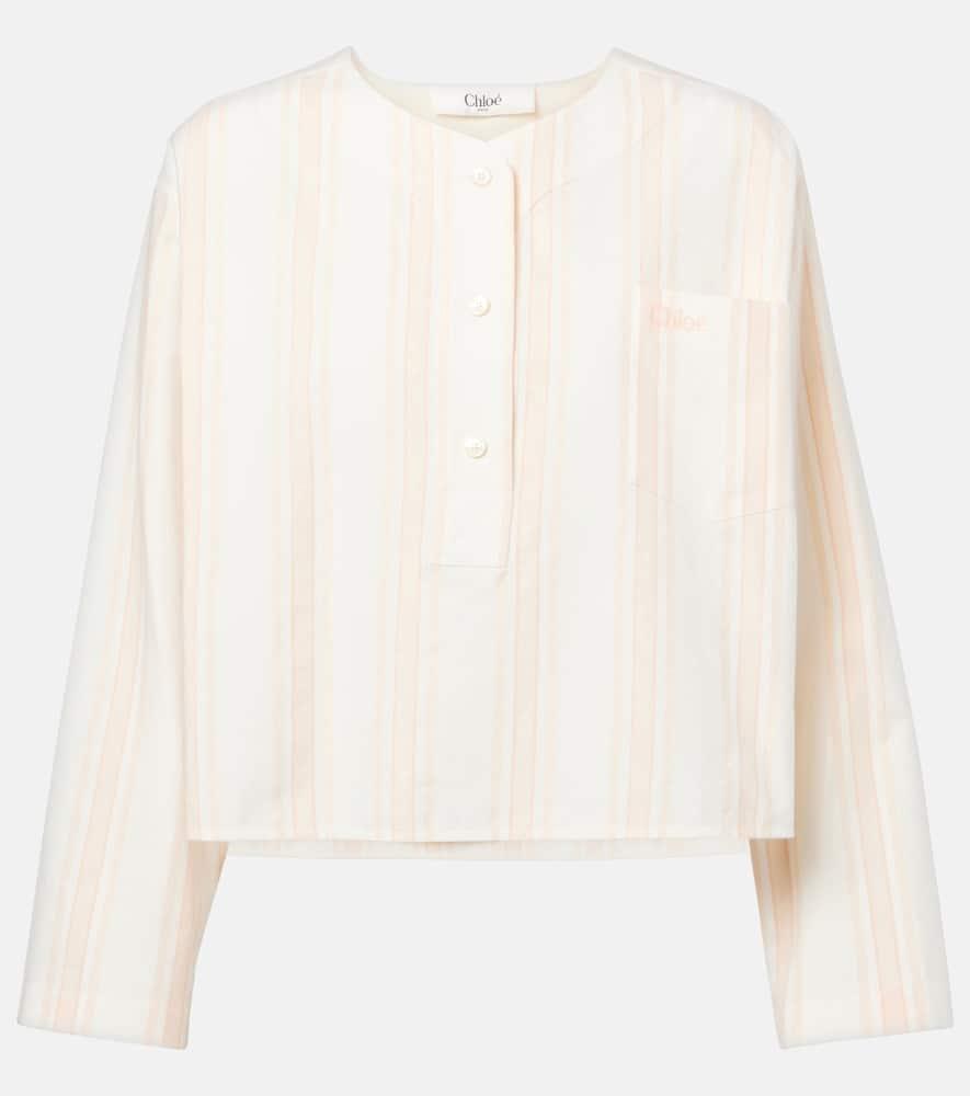 chloé striped cotton crop top