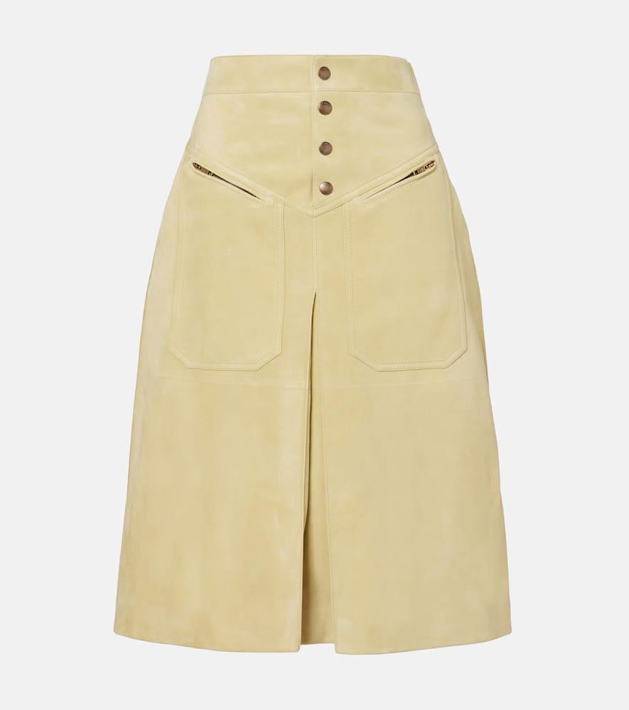chloé suede midi skirt