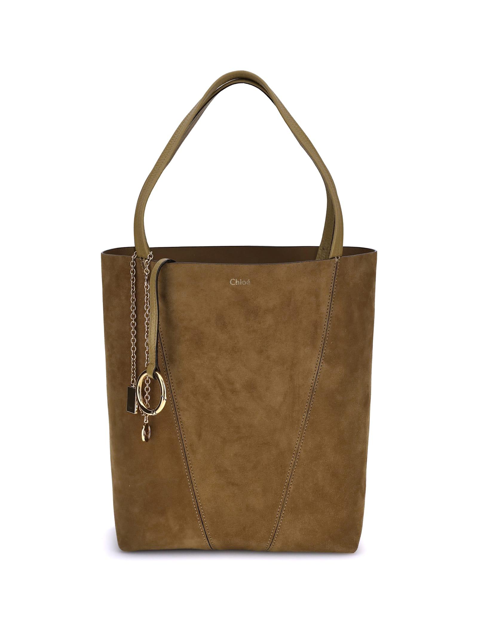chloé suede spin tote bag