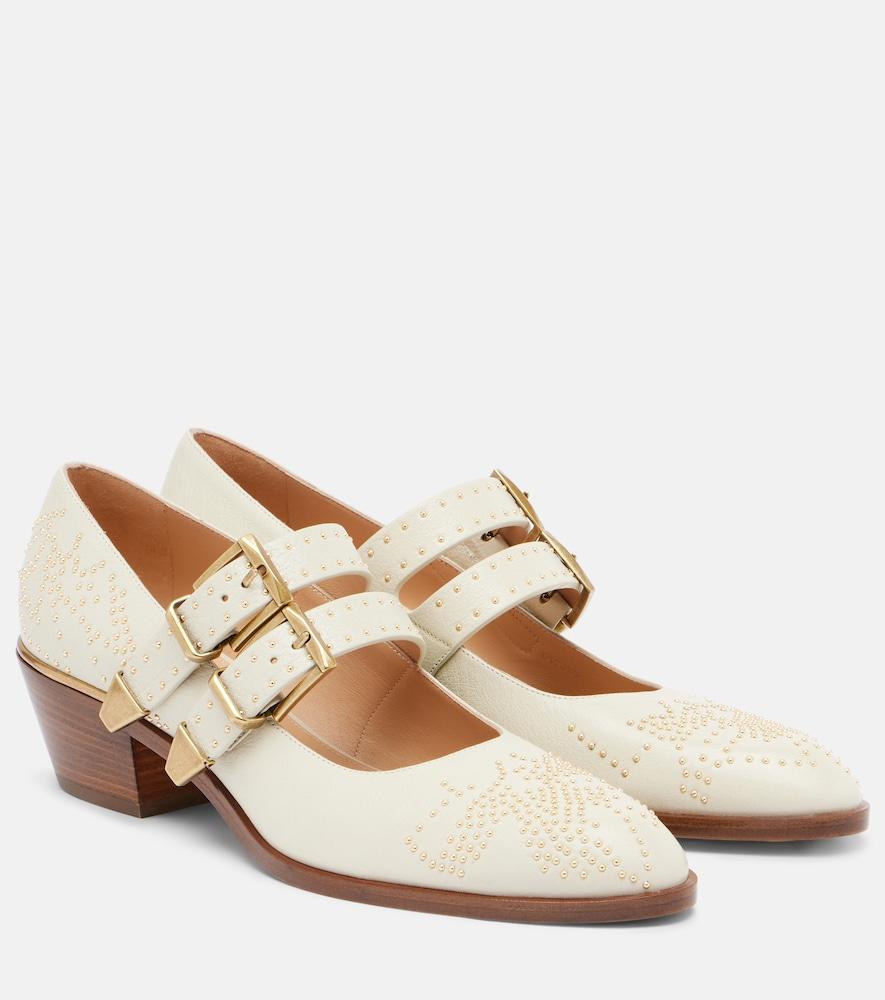 chloé susan studded leather mary jane pumps