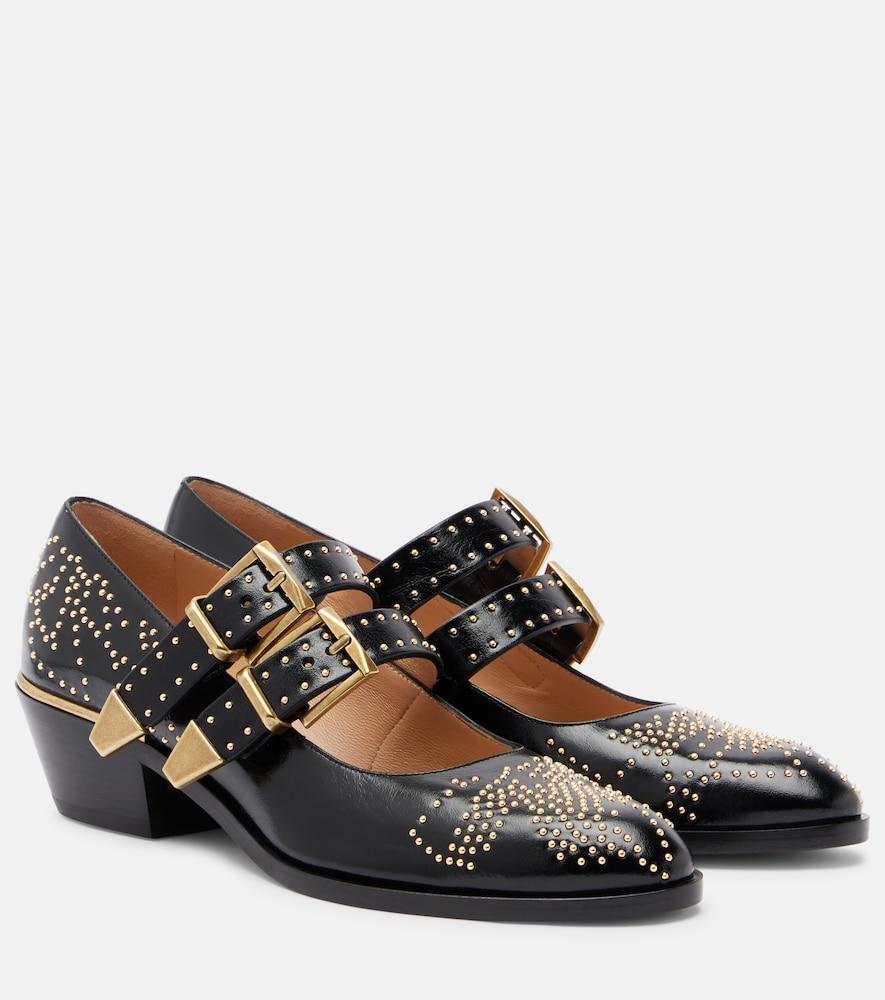 chloé susanna 40 studded leather mary jane pumps