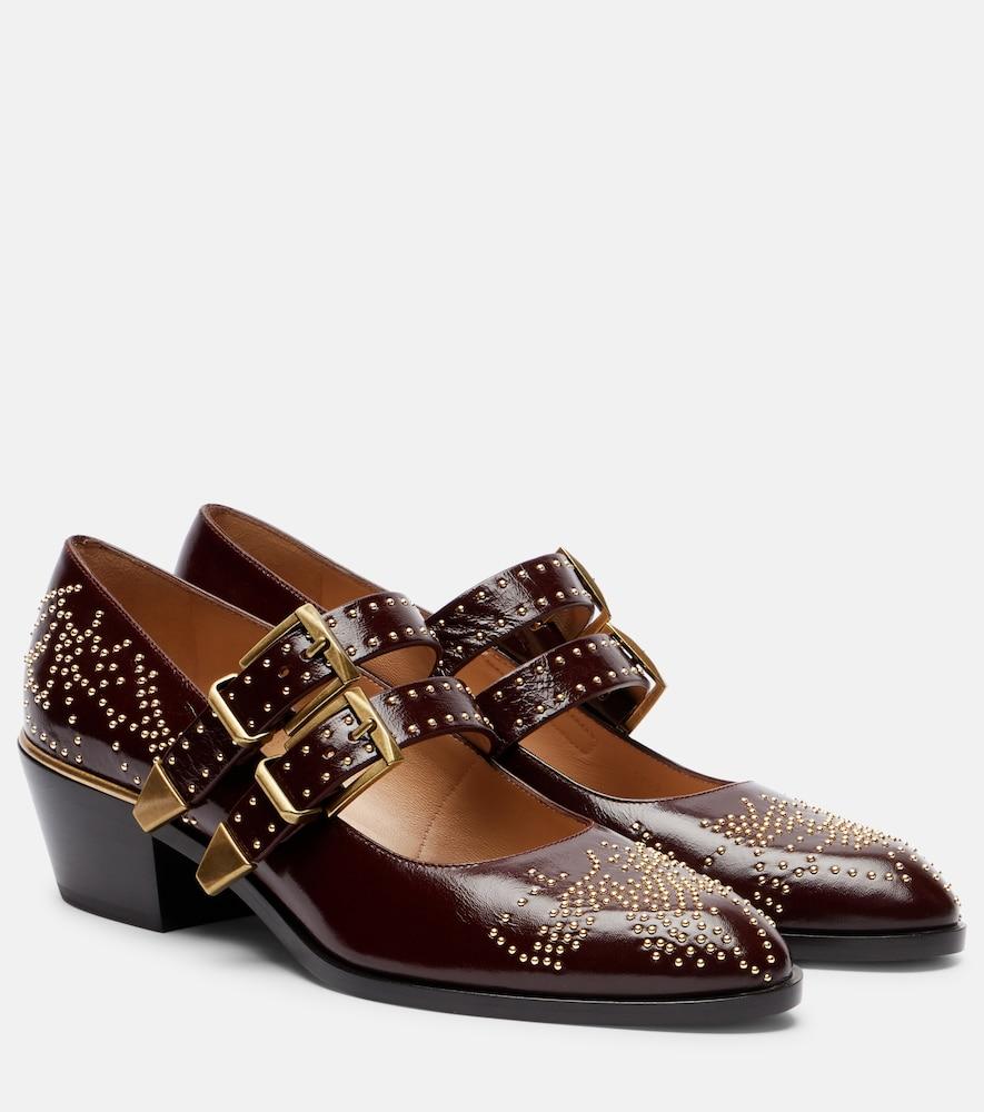 chloé susanna 40 studded leather mary jane pumps