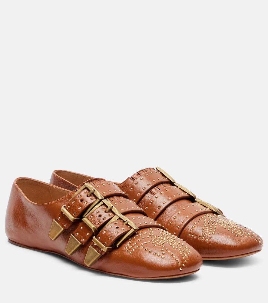 chloé susanna studded leather ballet flats