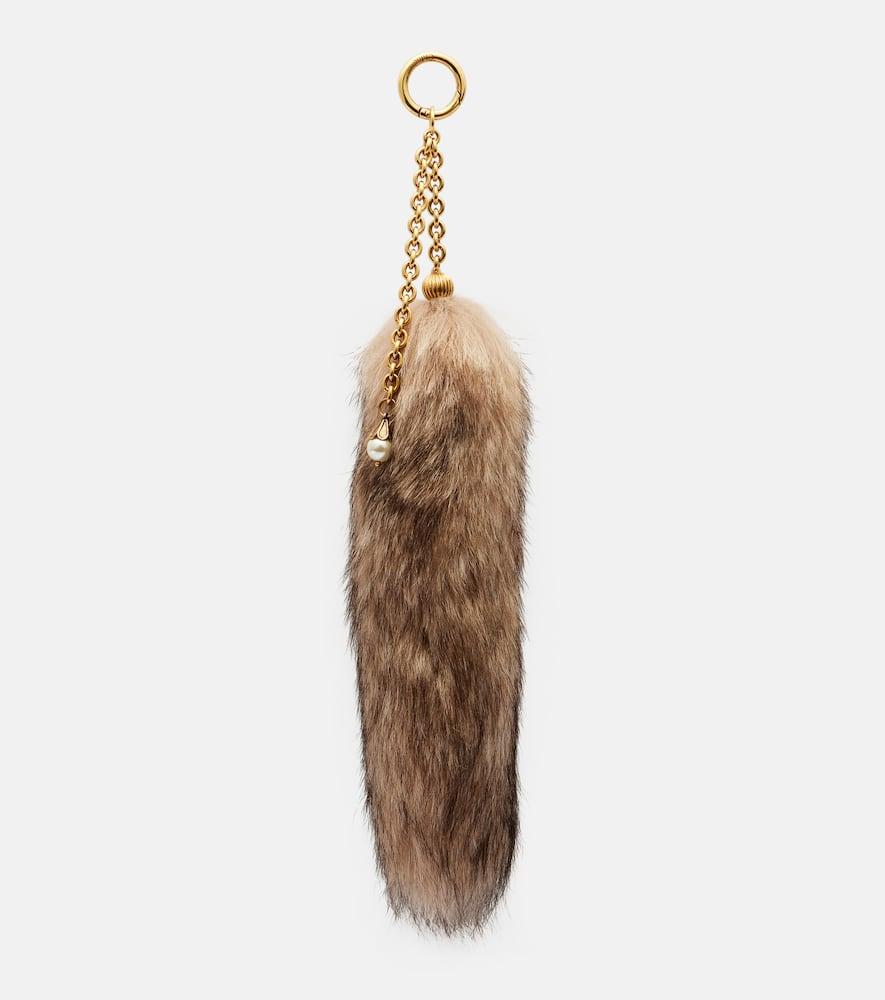 chloé treasure tails shearling bag charm