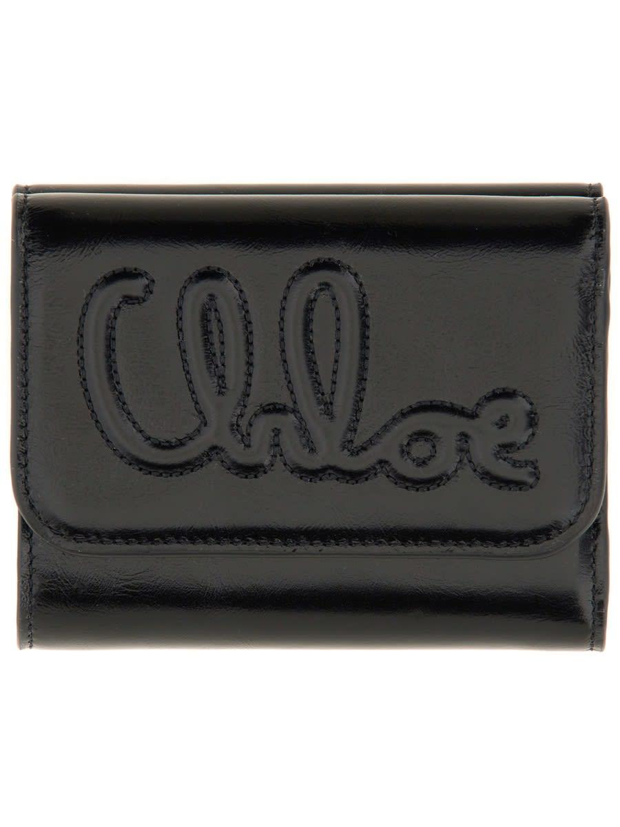 chloé trifold wallet c small