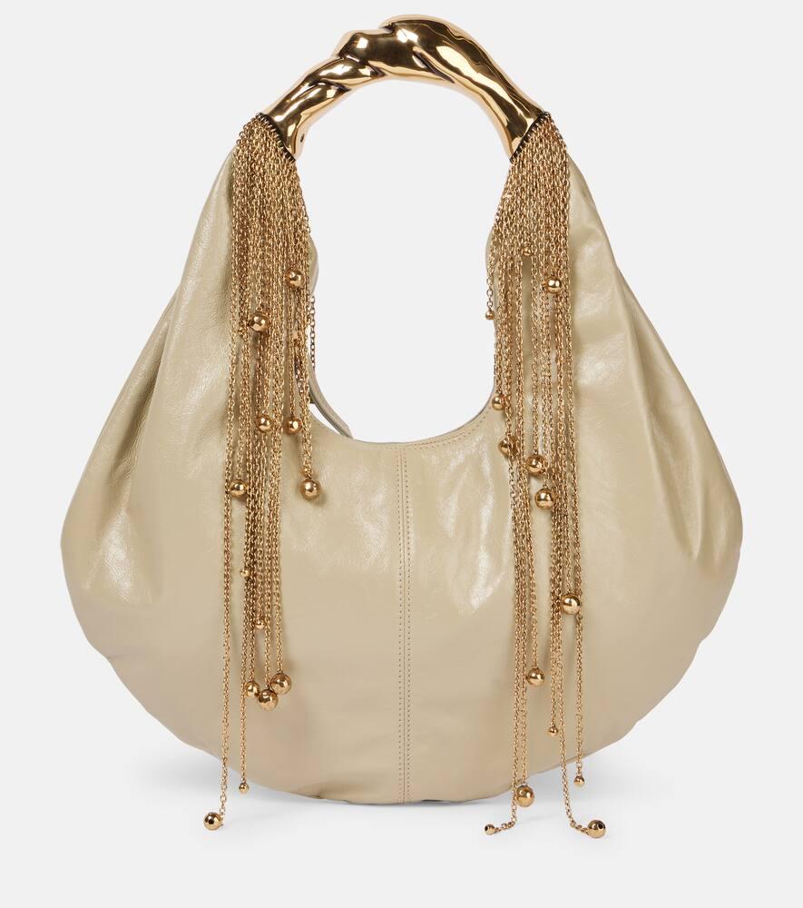chloé twisted shell leather shoulder bag