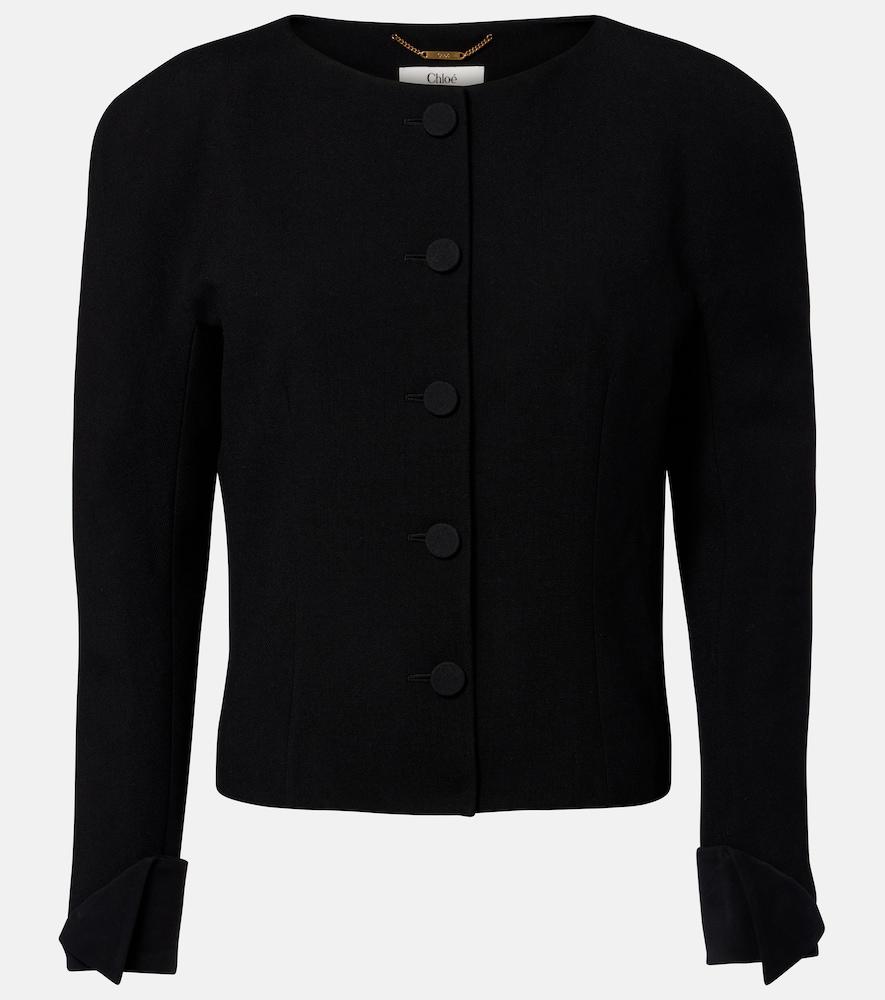 chloé virgin wool crêpe cardigan