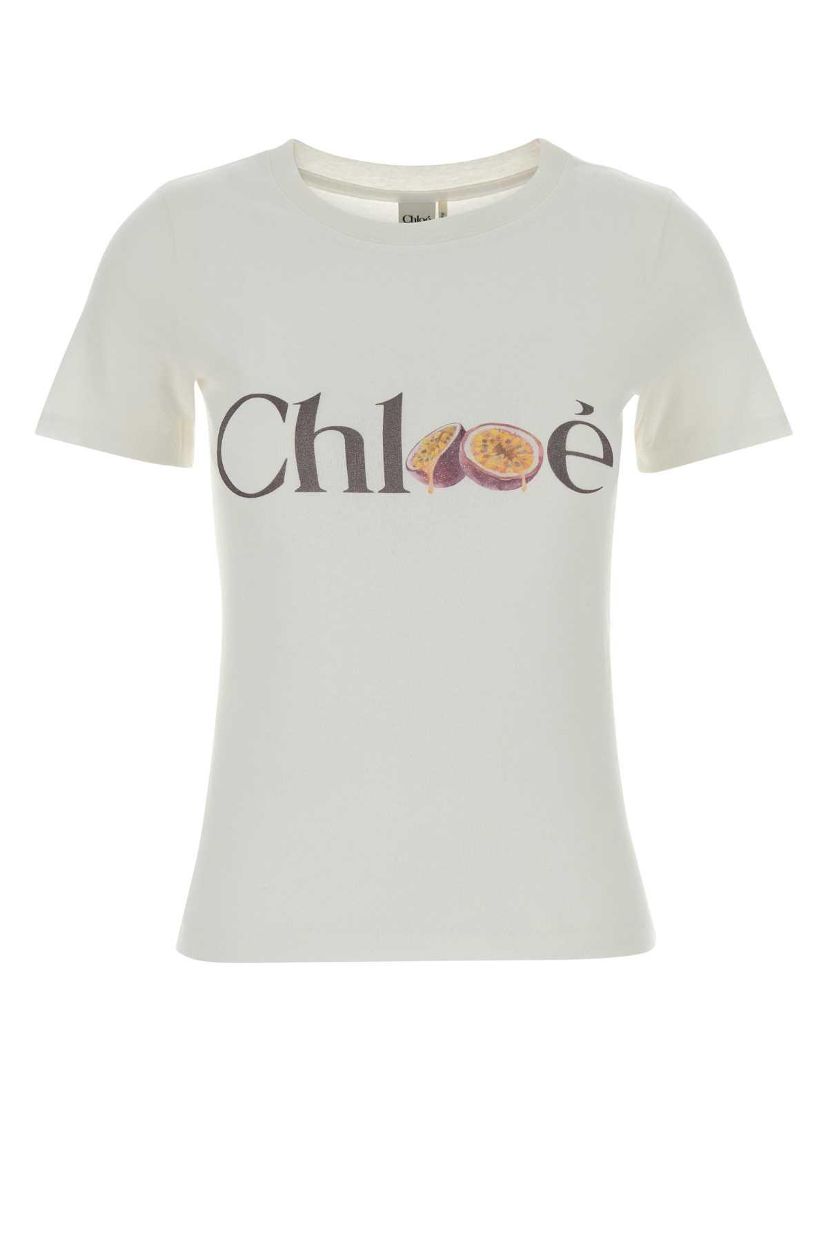 chloé white cotton t-shirt