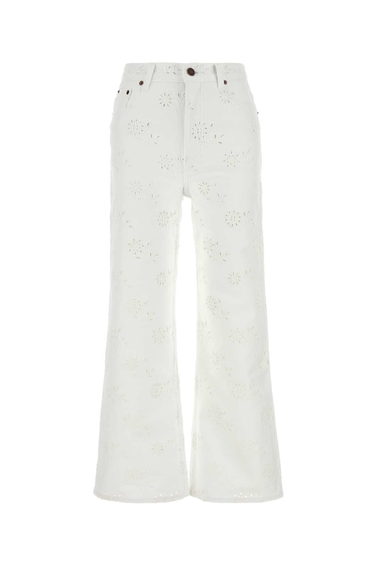 chloé white denim jeans