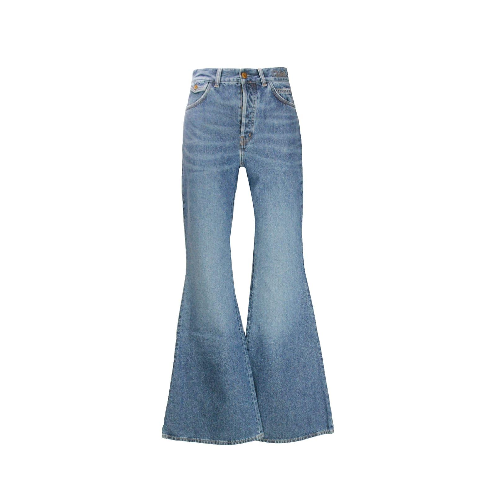 chloé wide leg denim jeans