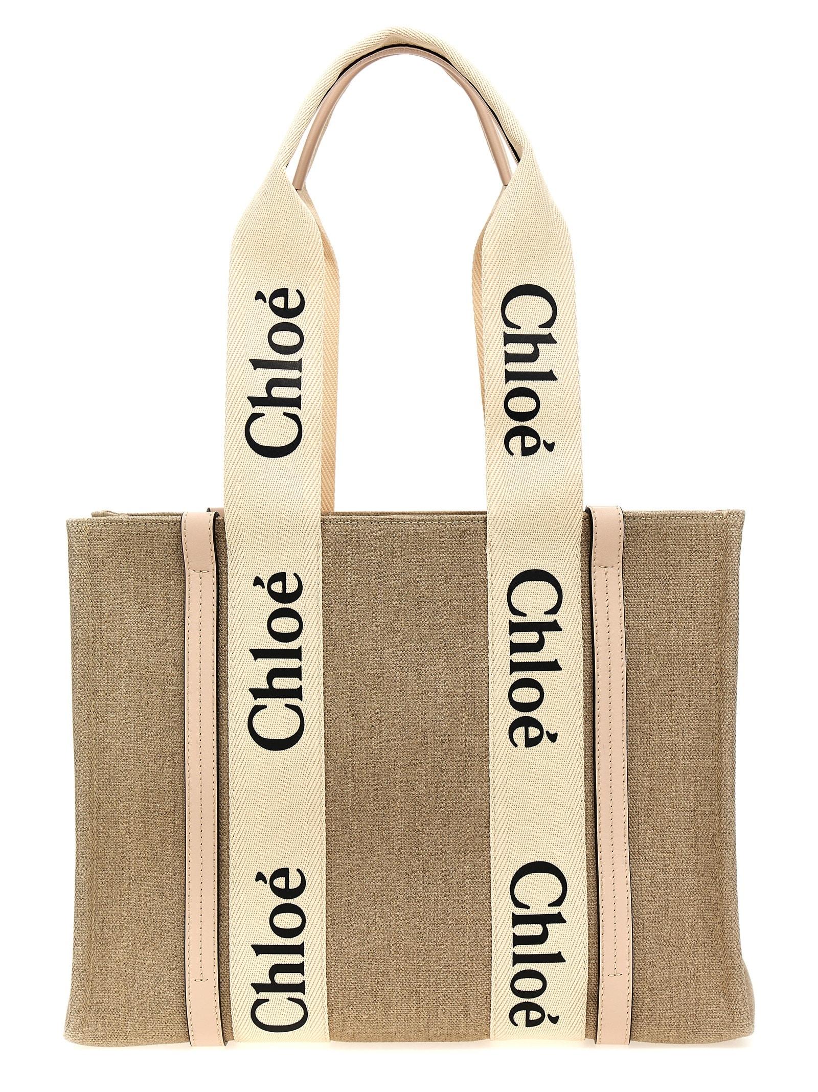 chloé woody medium shopping bag