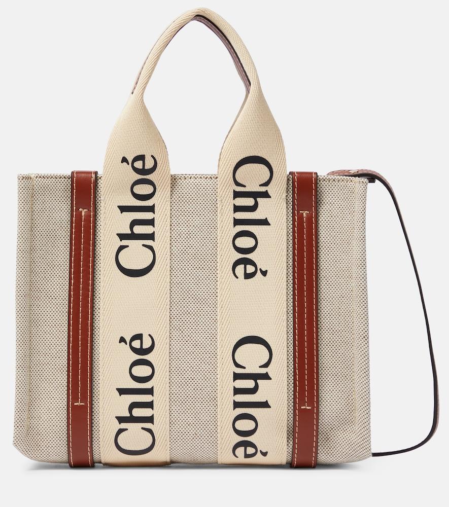 chloé woody small canvas tote
