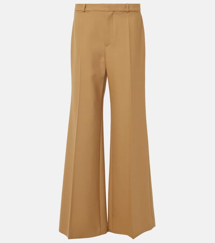 chloé wool grain de poudre flared pants