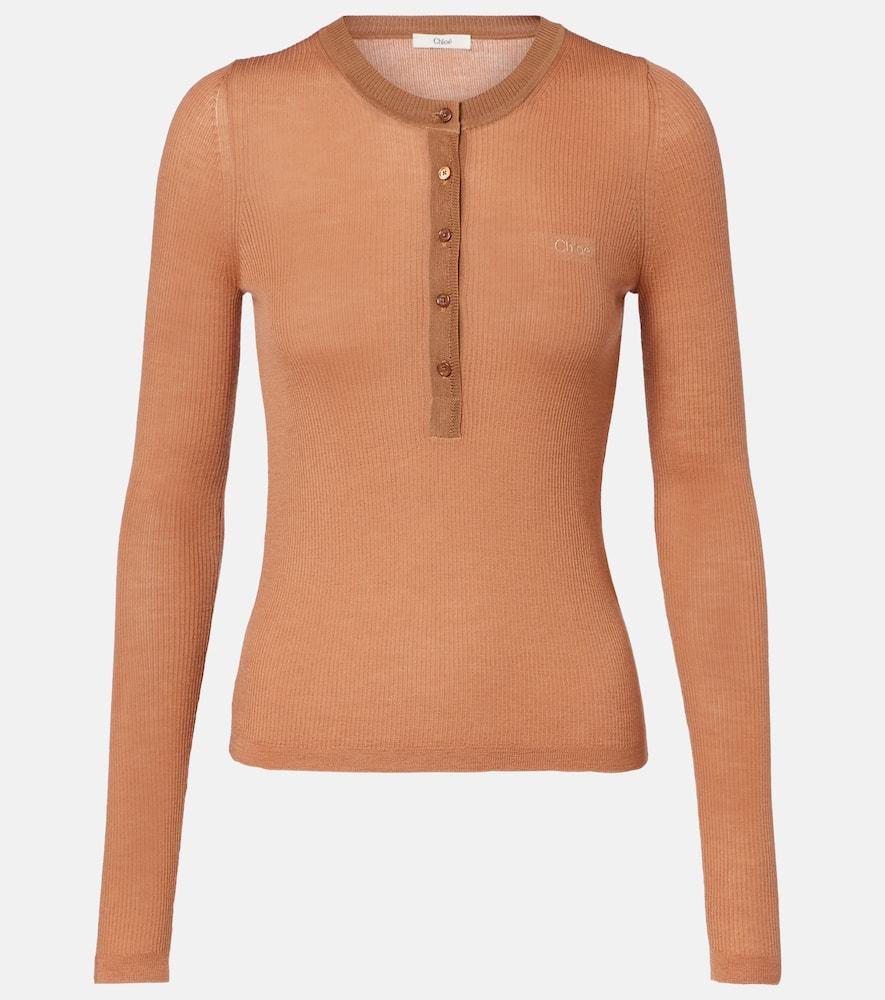 chloé wool henley shirt