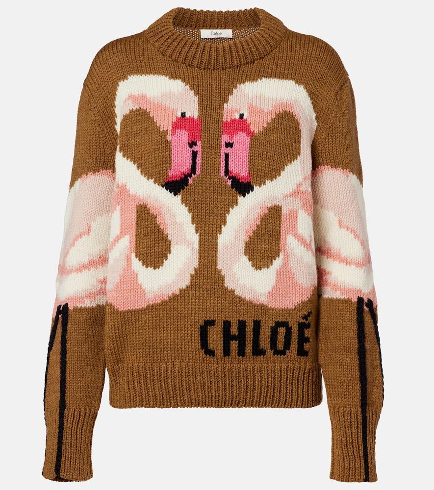 chloé wool jacquard sweater