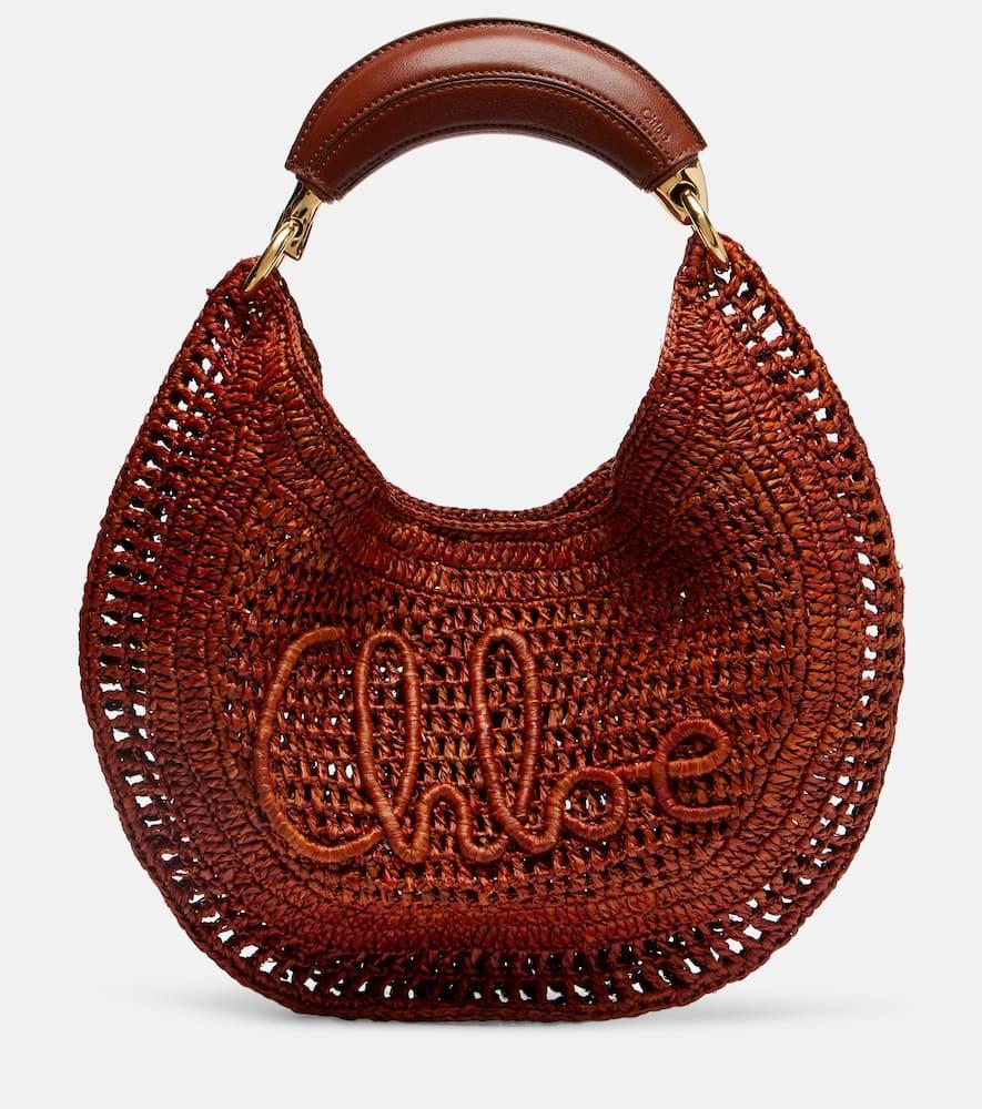 chloé x made for a woman summer banana small raffia shoulder bag