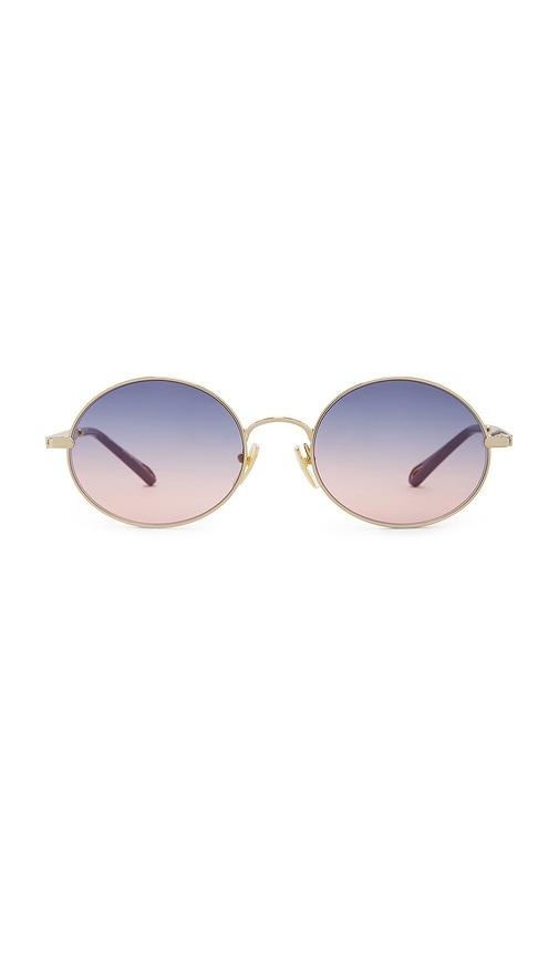 chloe aly sunglasses in metallic gold.