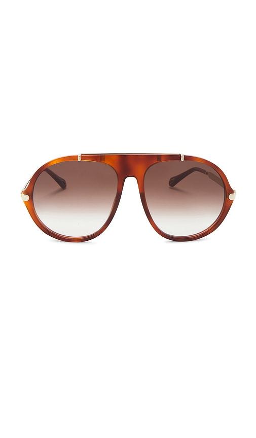 chloe aly sunglasses in rust.