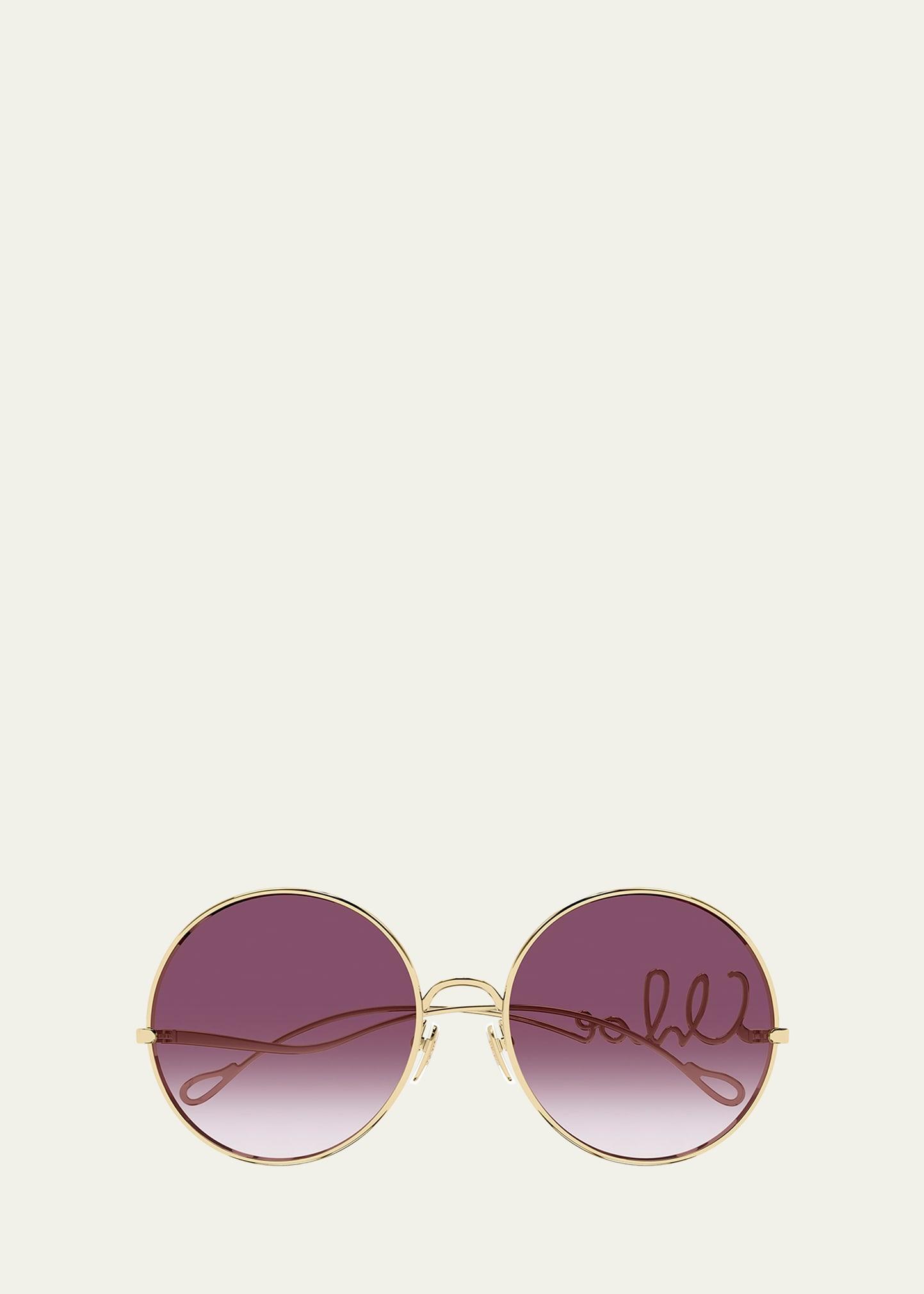 chloe iconic round metal sunglasses