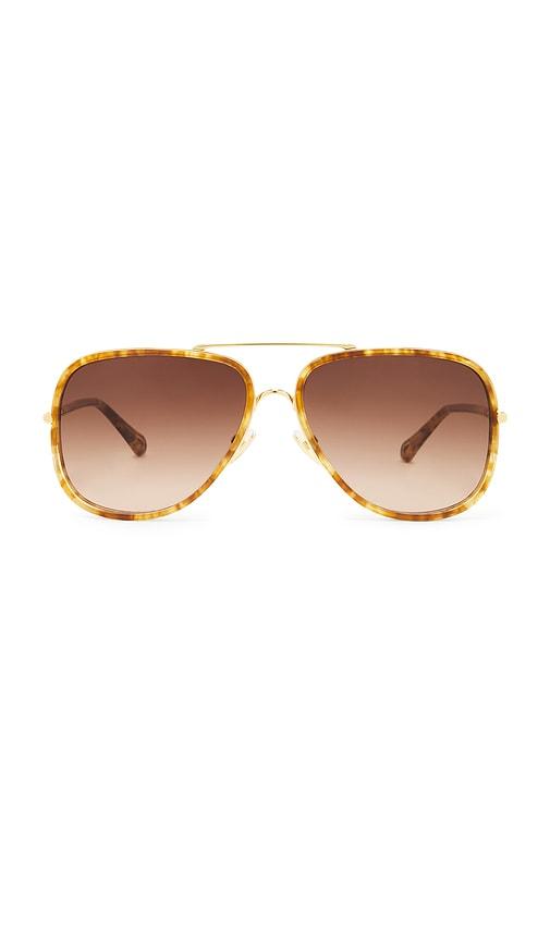 chloe tubolar sunglasses in tan.