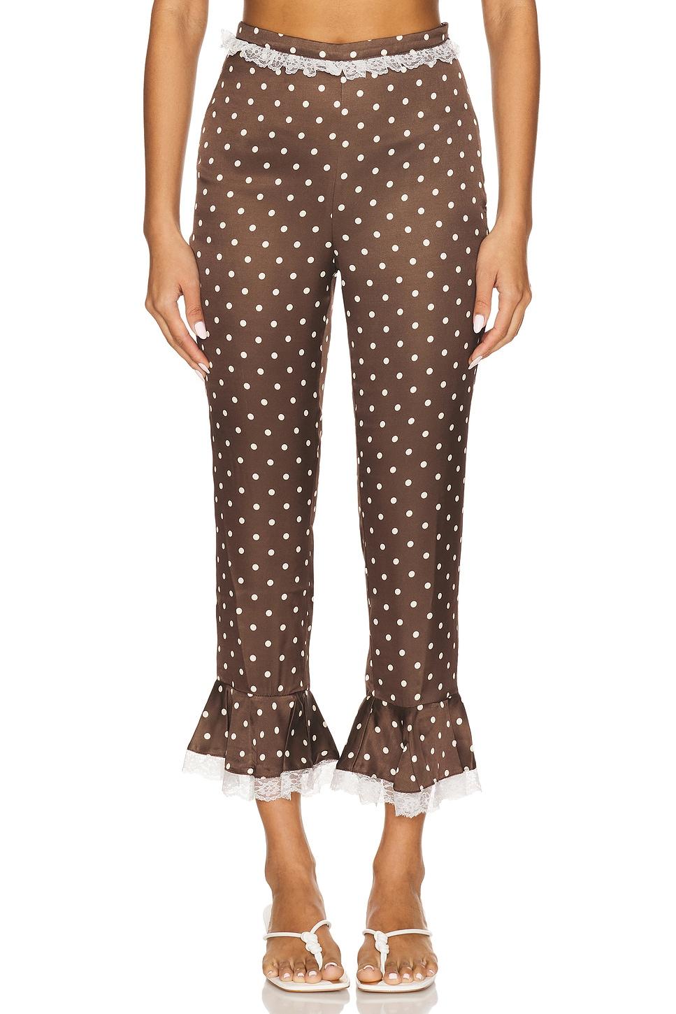 chocolate dot capri pant