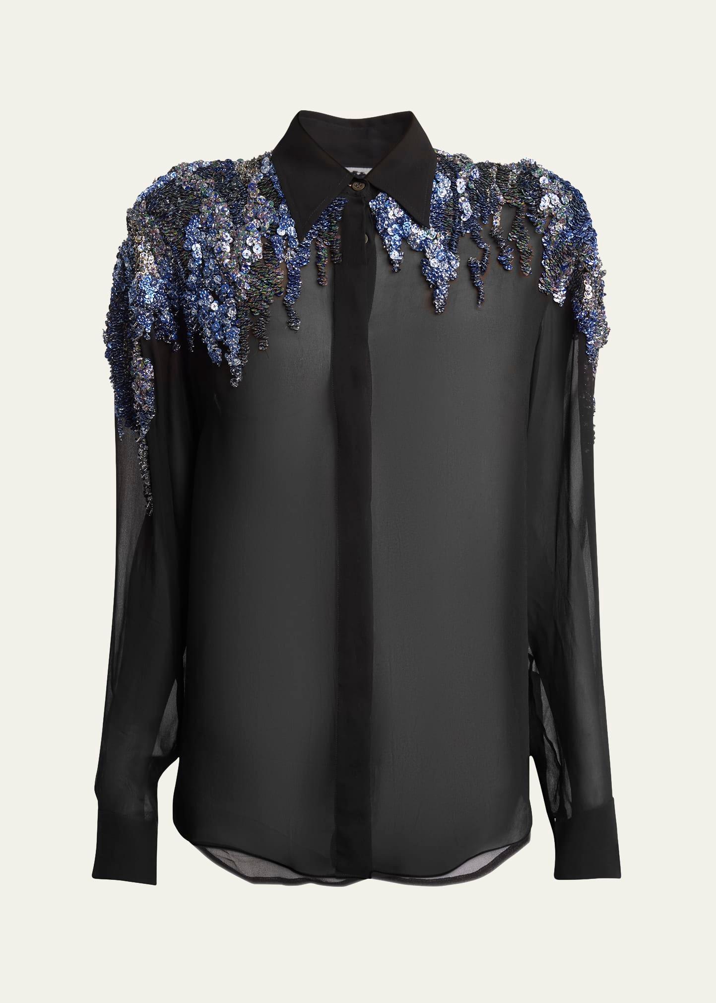 chowy embellished chiffon shirt