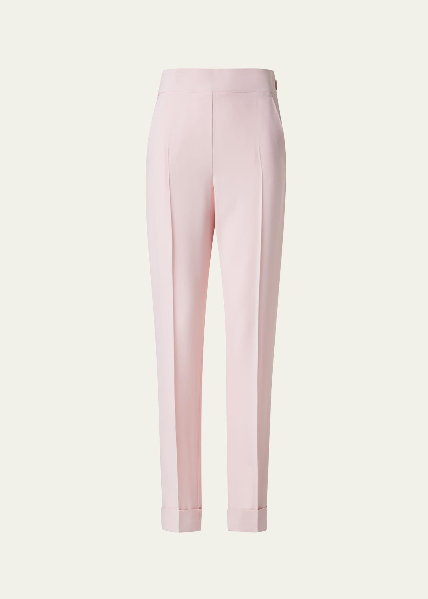 chris crepe tapered-leg cuffed pants