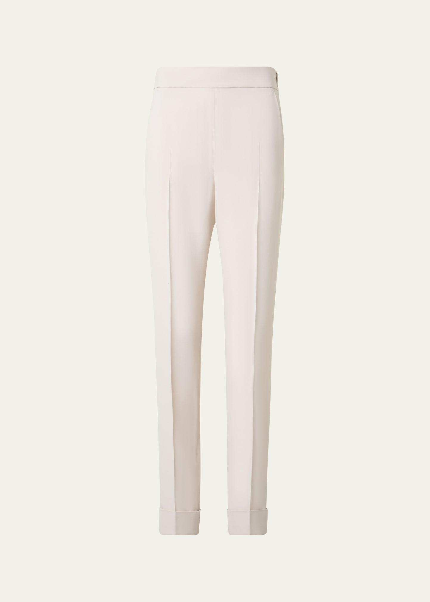 chris crepe tapered-leg cuffed pants