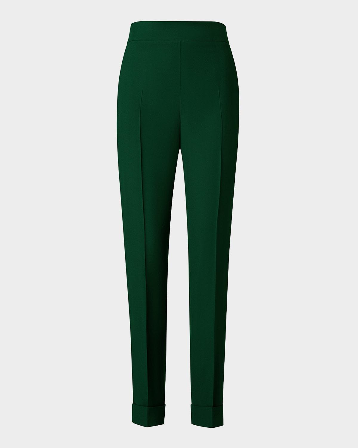chris crepe tapered-leg cuffed pants