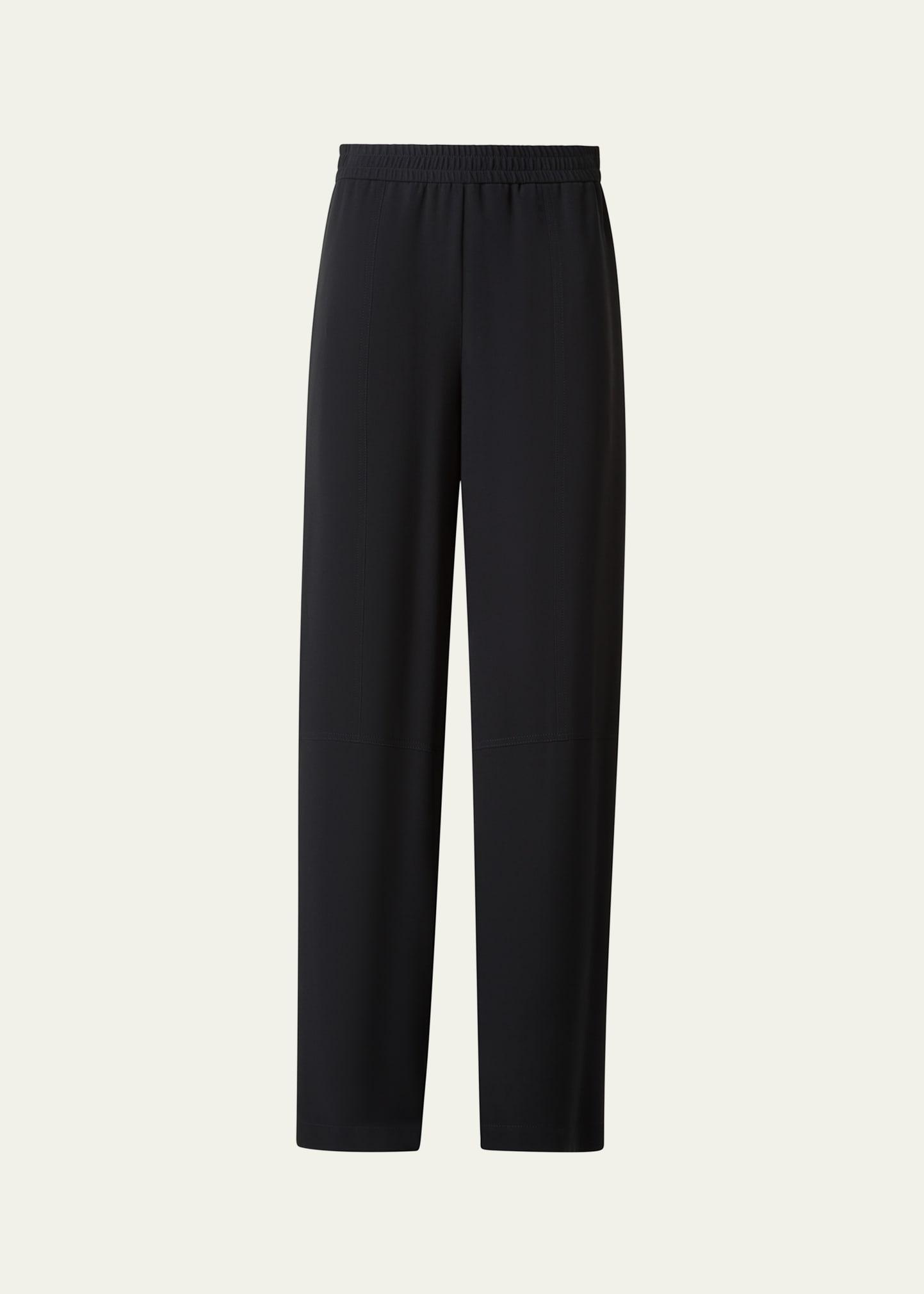 chrissa drawstring tapered leg silk pants