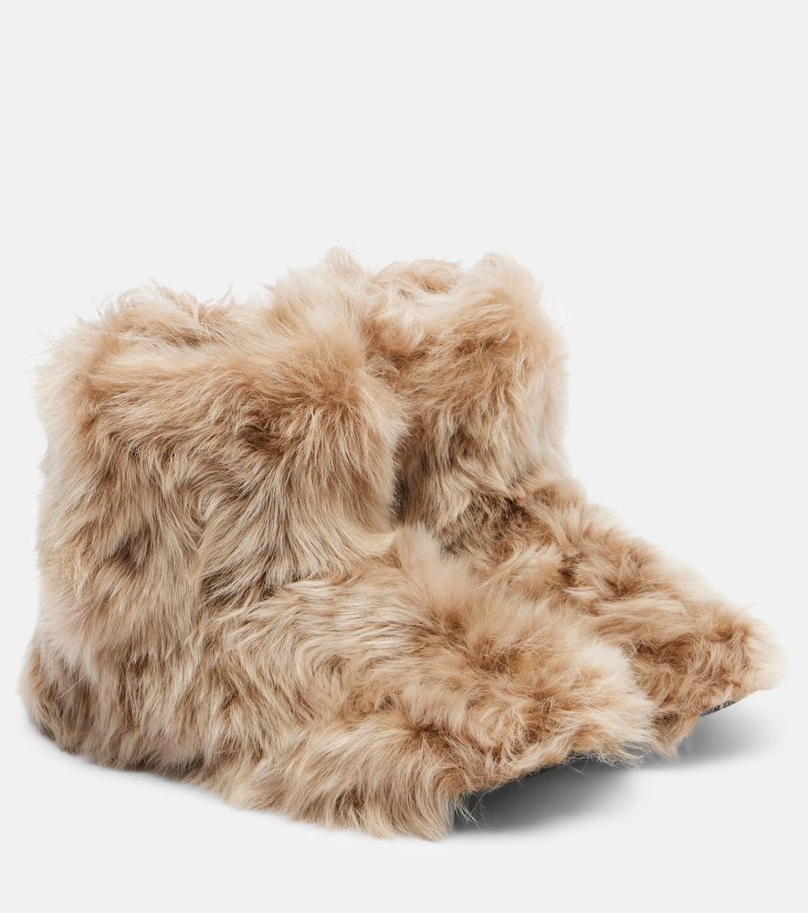 christen big shearling ankle boots