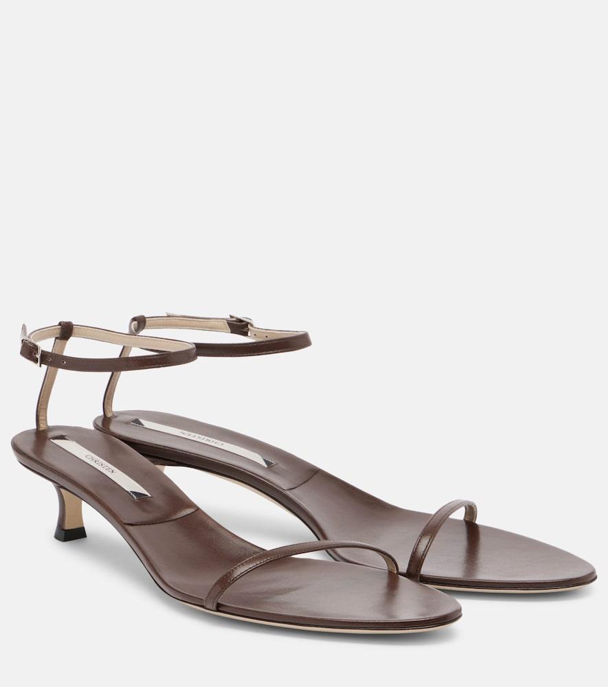 christen double strap 35 leather sandals