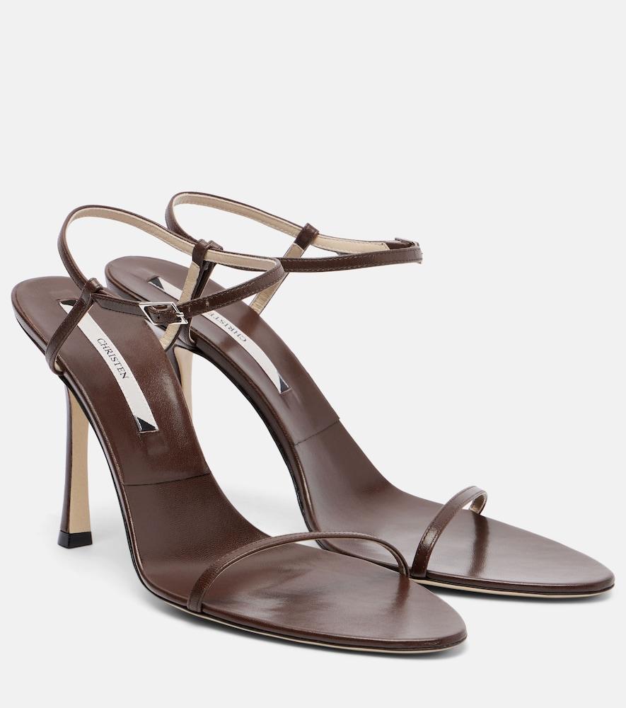 christen double strap 95 leather sandals